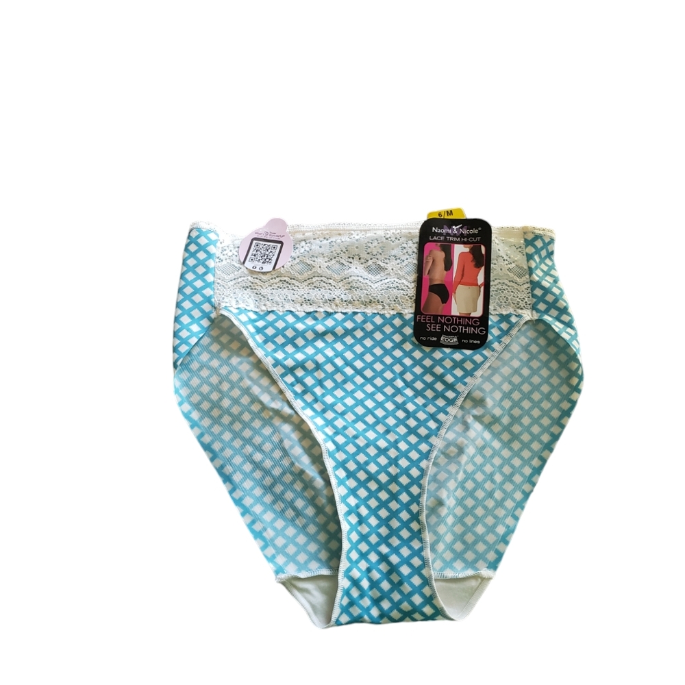 Naomi and nicole lace trim high cut panties size 6/m nwt